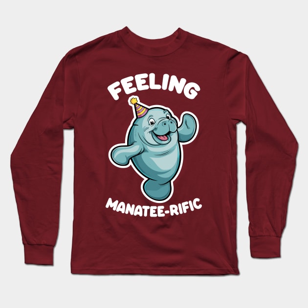Feeling manatee-rific - Manatee Long Sleeve T-Shirt by Dazed Pig